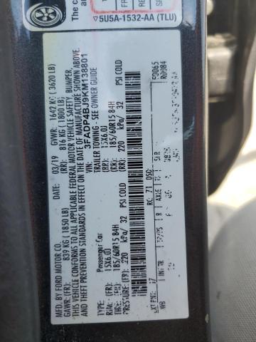 2019 FORD FIESTA SE - 3FADP4BJ9KM138801