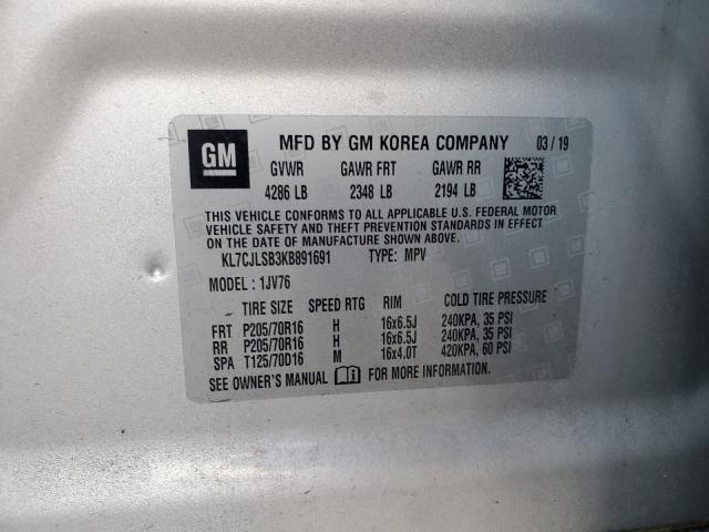 2019 CHEVROLET TRAX 1LT - KL7CJLSB3KB891691