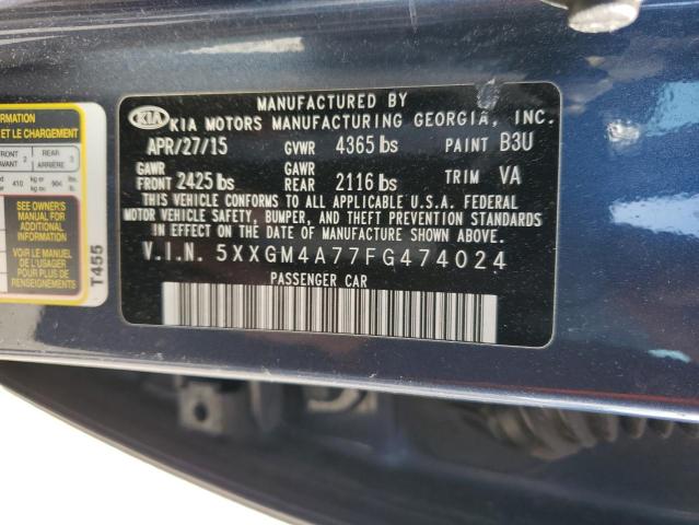 VIN 5XXGM4A77FG474024 2015 KIA Optima, LX no.12