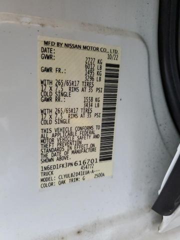 VIN 1N6ED1FK3PN616701 2023 Nissan Frontier, SV no.13