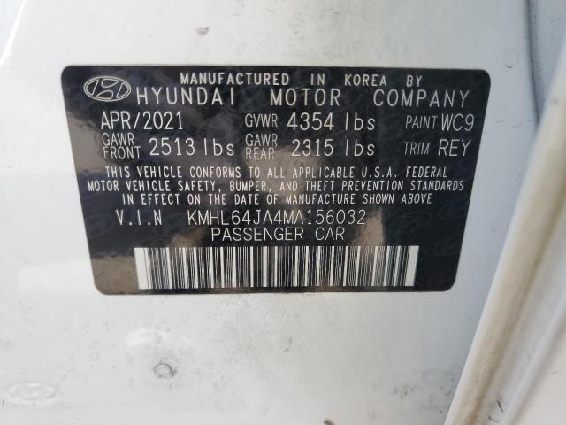 VIN KMHL64JA4MA156032 2021 Hyundai Sonata, Sel no.12