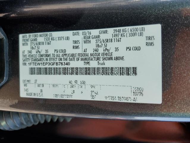 2016 FORD F150 SUPER - 1FTEW1EP3GFB76340