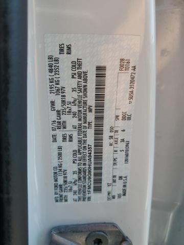 2017 FORD ESCAPE SE - 1FMCU9G90HUA94357
