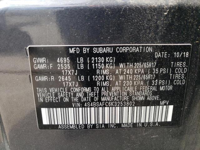 2019 SUBARU OUTBACK 2. - 4S4BSAFC6K3253802