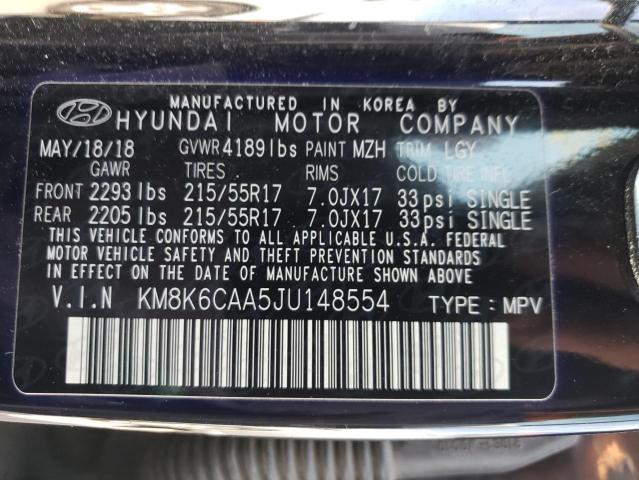 2018 HYUNDAI KONA SEL - KM8K6CAA5JU148554