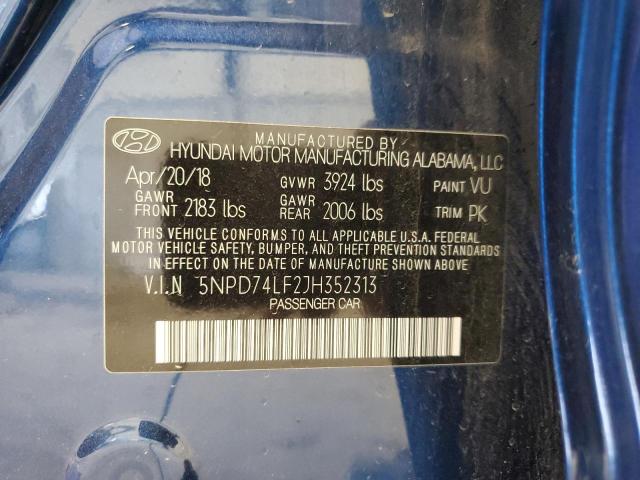 2018 HYUNDAI ELANTRA SE - 5NPD74LF2JH352313
