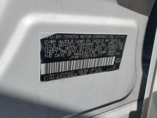2015 LEXUS IS 250 - JTHBF1D25F5045177