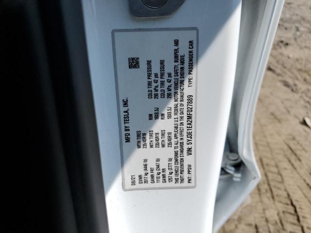 VIN 5YJ3E1EA2MF027889 2021 Tesla MODEL 3 no.12