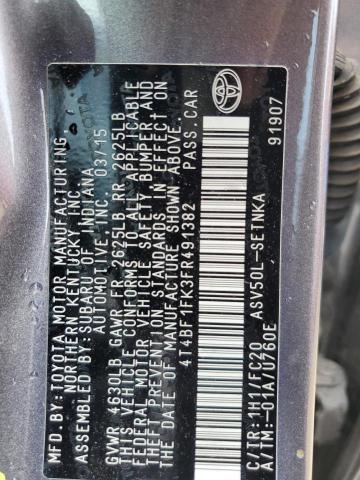 VIN 4T4BF1FK3FR491382 2015 Toyota Camry, LE no.12