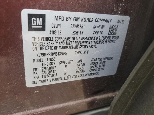 2022 CHEVROLET TRAILBLAZE - KL79MPS29NB135585