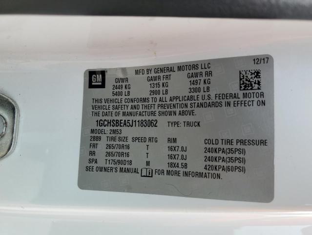 2018 CHEVROLET COLORADO - 1GCHSBEA5J1183062