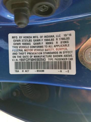 2017 HONDA CIVIC LX - 19XFC2F50HE002043