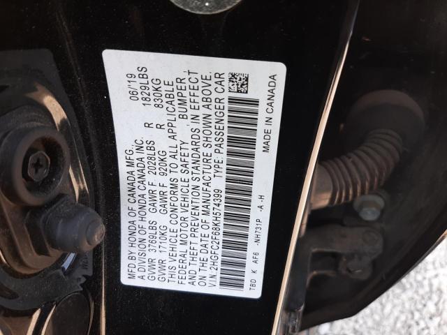 2019 HONDA CIVIC LX - 2HGFC2F68KH574399