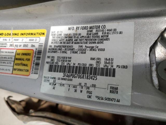 2016 FORD FUSION S - 3FA6P0G70GR183425