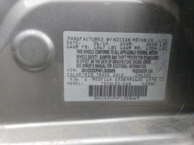 VIN 3N1CE2CP4FL358669 2015 Nissan Versa, S no.12