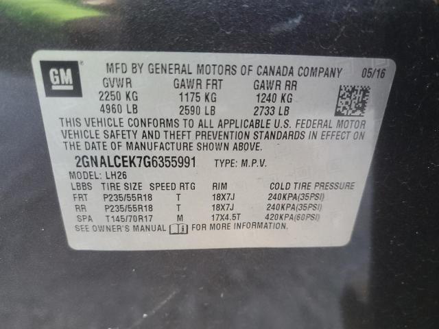 2016 CHEVROLET EQUINOX LT - 2GNALCEK7G6355991