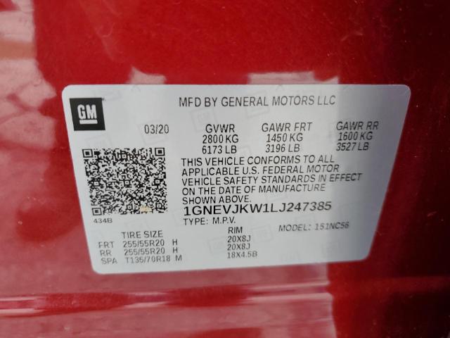 2020 CHEVROLET TRAVERSE R - 1GNEVJKW1LJ247385