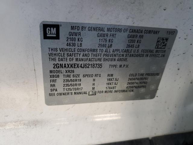 VIN 2GNAXKEX4J6218735 2018 Chevrolet Equinox, LT no.12