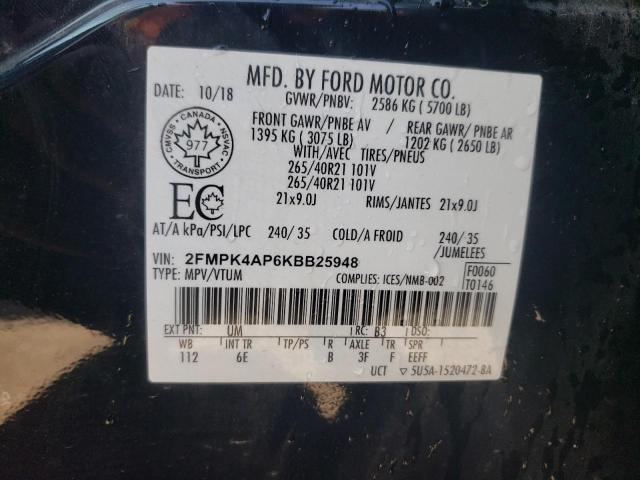 2019 FORD EDGE ST - 2FMPK4AP6KBB25948