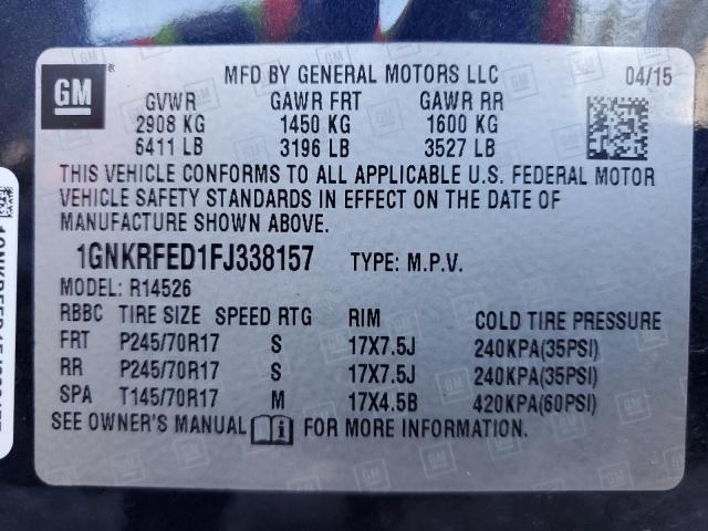 VIN 1GNKRFED1FJ338157 2015 Chevrolet Traverse, LS no.14