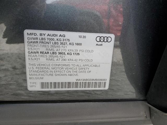 VIN WA13ABGE8MB008083 2021 AUDI E-TRON no.13