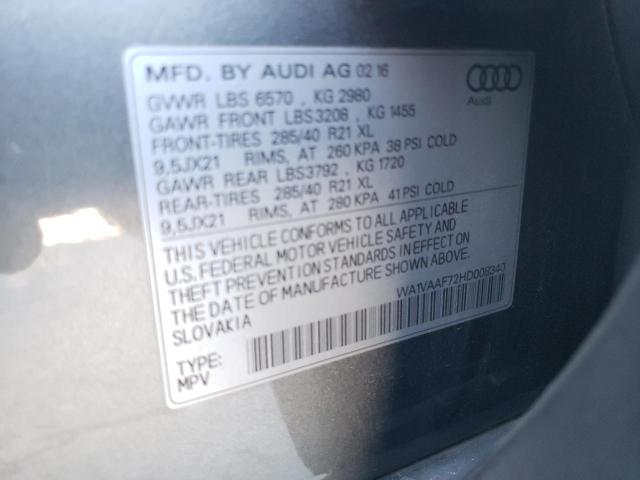 VIN WA1VAAF72HD008340 2017 Audi Q7, Prestige no.13