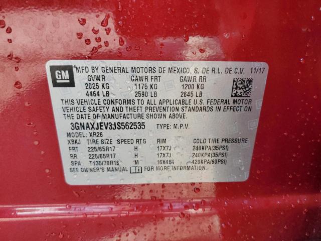 2018 CHEVROLET EQUINOX LT - 3GNAXJEV3JS562535