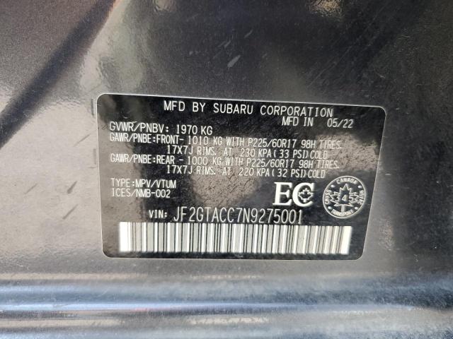 2022 SUBARU CROSSTREK - JF2GTACC7N9275001