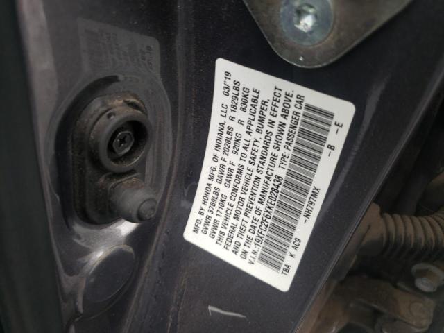 2019 HONDA CIVIC LX - 19XFC2F6XKE028438