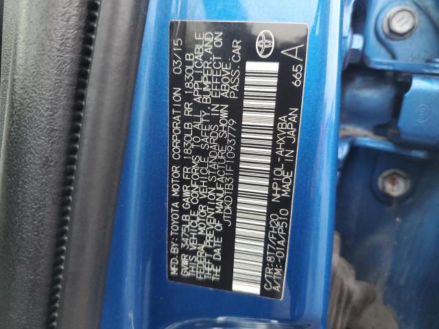 VIN JTDKDTB31F1093779 2015 Toyota Prius no.12