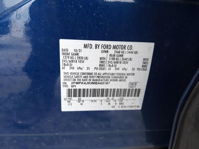 VIN 2FMPK4J93MBA60187 2021 FORD EDGE no.14