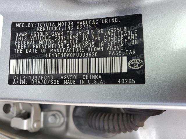 VIN 4T1BF1FK0FU039626 2015 Toyota Camry, LE no.12