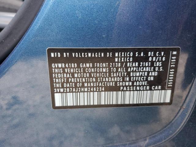2017 VOLKSWAGEN JETTA S - 3VW2B7AJ2HM246234