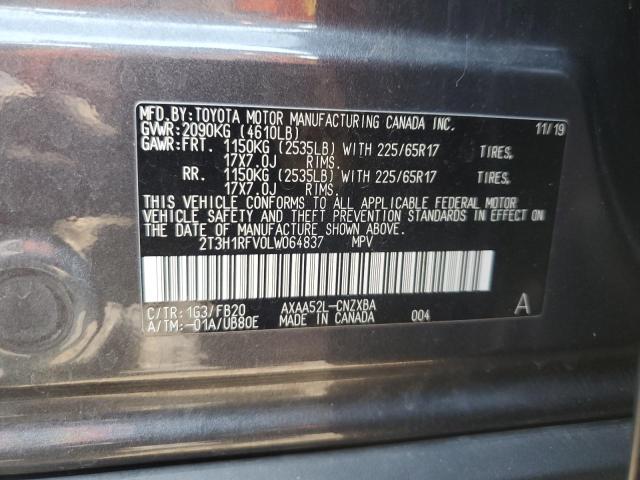 VIN 2T3H1RFV0LW064837 2020 Toyota RAV4, LE no.13