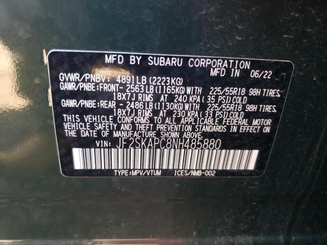 2022 SUBARU FORESTER L - JF2SKAPC8NH485880