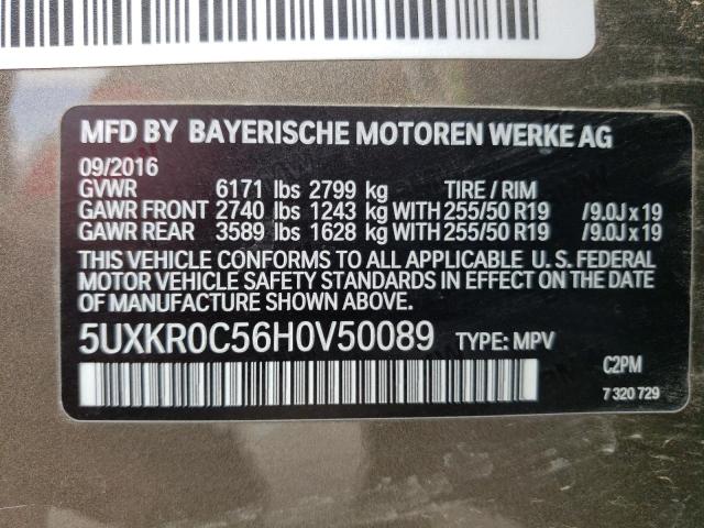 VIN 5UXKR0C56H0V50089 2017 BMW X5, Xdrive35I no.13