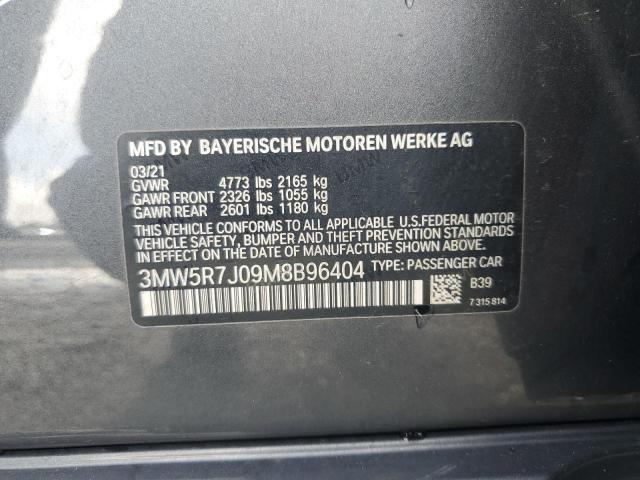 VIN 3MW5R7J09M8B96404 2021 BMW 3 Series, 330XI no.12