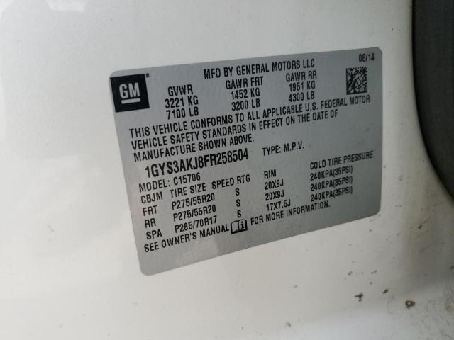 2015 CADILLAC ESCALADE 1GYS3AKJ8FR258504