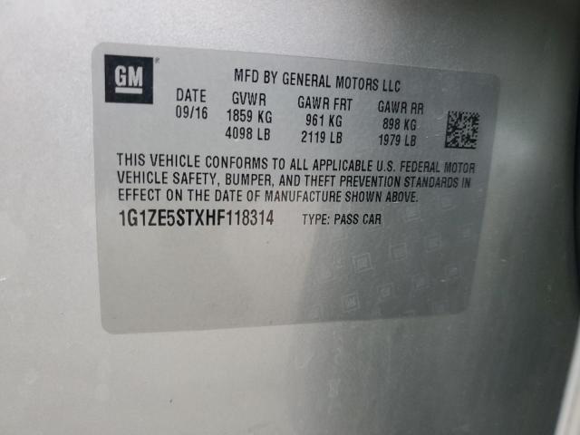 2017 CHEVROLET MALIBU LT - 1G1ZE5STXHF118314