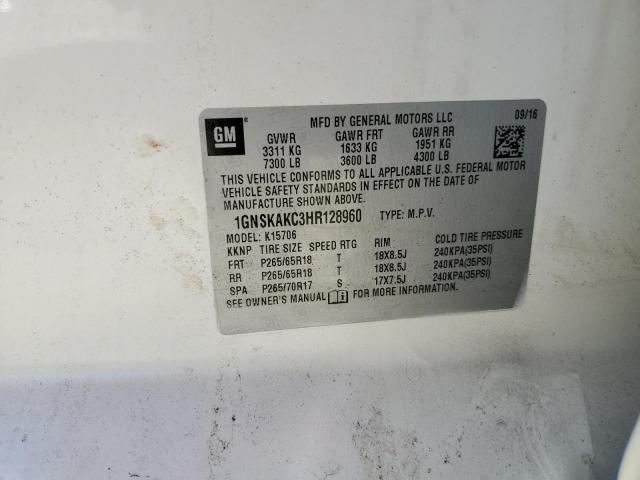 1GNSKAKC3HR128960 2017 CHEVROLET TAHOE