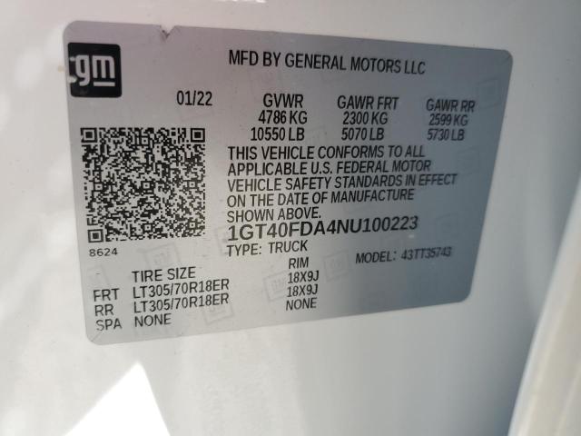 2022 GMC HUMMER PIC 1GT40FDA4NU100223