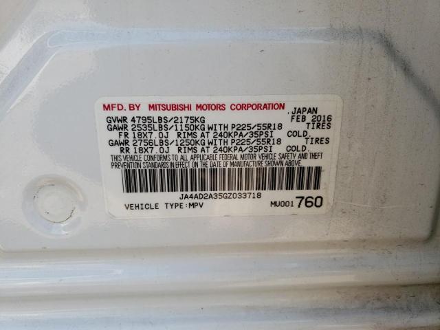 2016 MITSUBISHI OUTLANDER - JA4AD2A35GZ033718