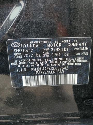 VIN KMHDH4AE4DU637642 2013 Hyundai Elantra, Gls no.12