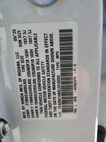 VIN 7FARW1H83LE018203 2020 Honda CR-V, Exl no.12