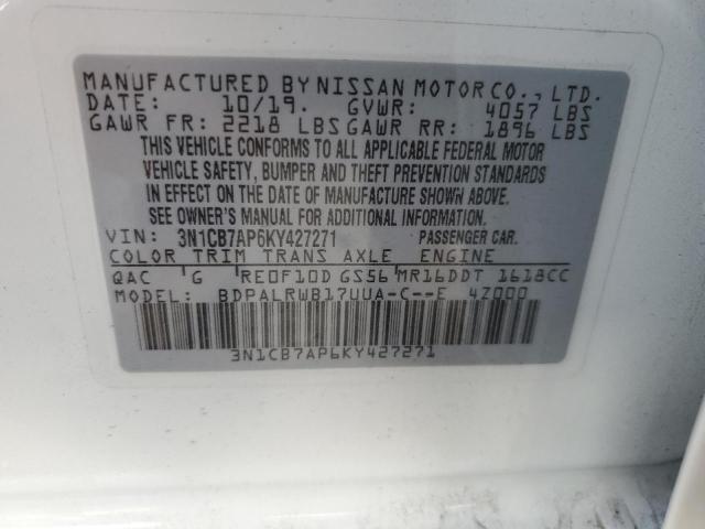 2019 NISSAN SENTRA SR - 3N1CB7AP6KY427271
