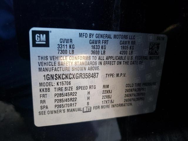 2016 CHEVROLET TAHOE K150 - 1GNSKCKCXGR358487