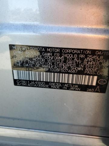 2015 LEXUS IS 250 - JTHBF1D28F5074687