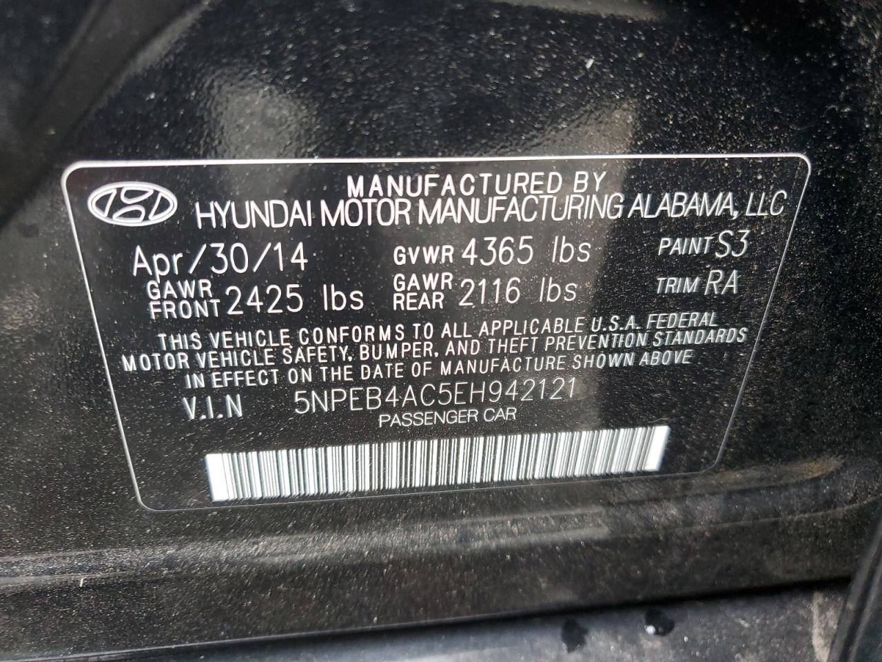 Lot #3020623971 2014 HYUNDAI SONATA GLS