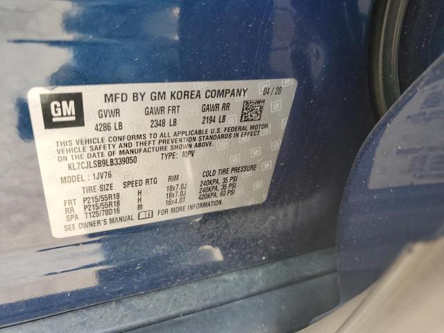 2020 CHEVROLET TRAX 1LT - KL7CJLSB9LB339050