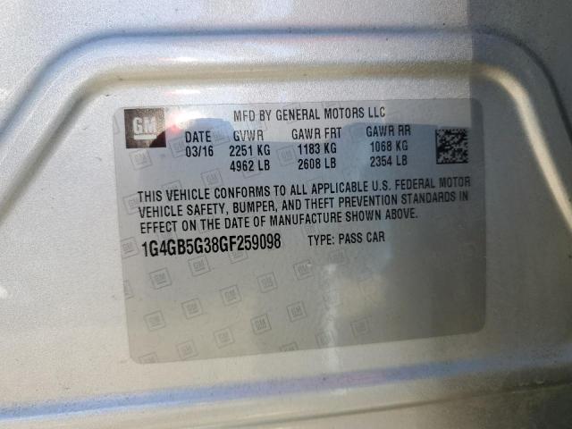 2016 BUICK LACROSSE - 1G4GB5G38GF259098